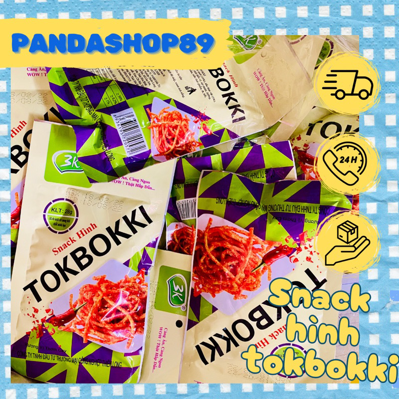 Combo Snack Hình Tokbokki vị cay, 3K food, đồ ăn vặt tuổi thơ cổng trường, Pandashop89
