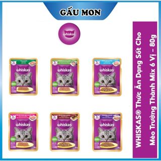 (1 Thùng) Pate WHISKAS Pate Cho Mèo Con - Mèo Lớn Dạng Sốt  - Dinh Dưỡng Hoàn Thiện & Cân Bằng