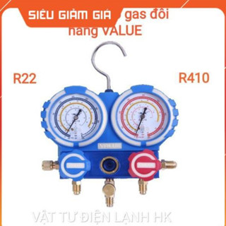 Đồng hồ đo nạp gas đôi hãng Value R22 - R410 không dây