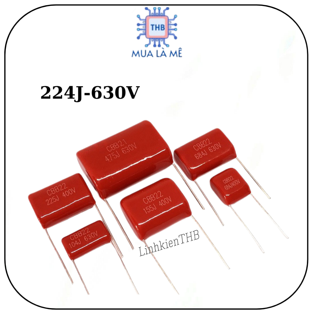 Tụ CBB21 630V 224J 224nF 0.22uF chất lượng tốt (Túi 5 con)