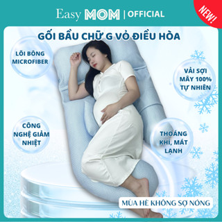 Gối chữ G EASYMOM vỏ điều hòa cho bà bầu cao cấp thoáng khí mát lạnh cho mùa hè