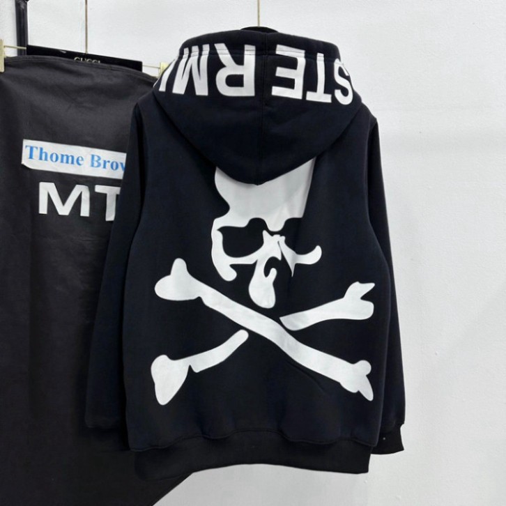 [S1] Áo Khoác hoodie zip nam nữ Phillip Plein nỉ chân cua in đầu lâu xương chéo hai mặt zip ống tay