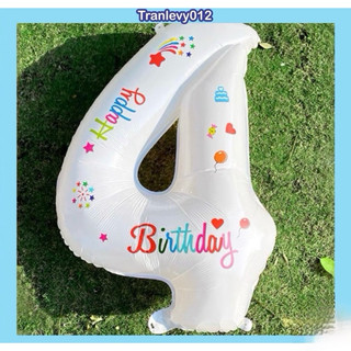 Bóng số trắng dán sticker