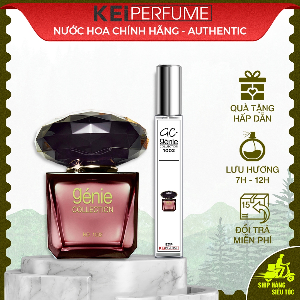Nước Hoa Génie 10ML | 1002 Nữ GENIE COLLECTION Eau De Parfum Dạng Xịt Thơm Lâu Thanh Lịch, Cá Tính