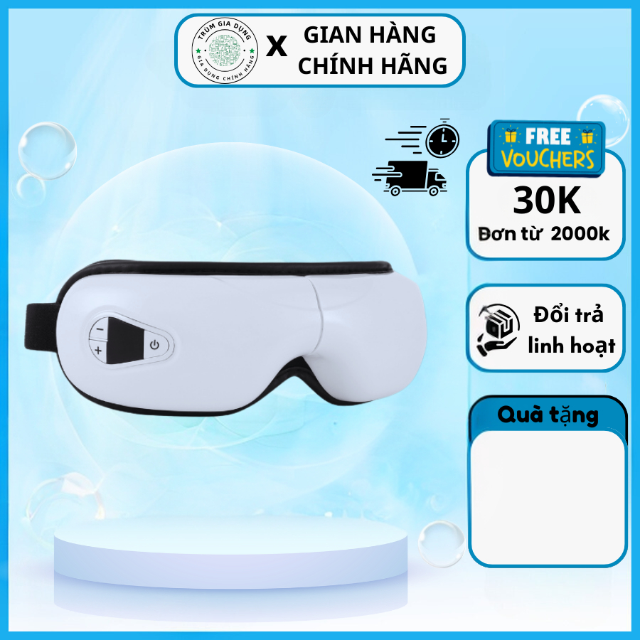 Máy Massage Mắt Rulax Thông Minh, Massage Bấm Huyệt Công Nghệ Tiến, Kết Nối Bluetooth Tăng Giảm Âm Lượng