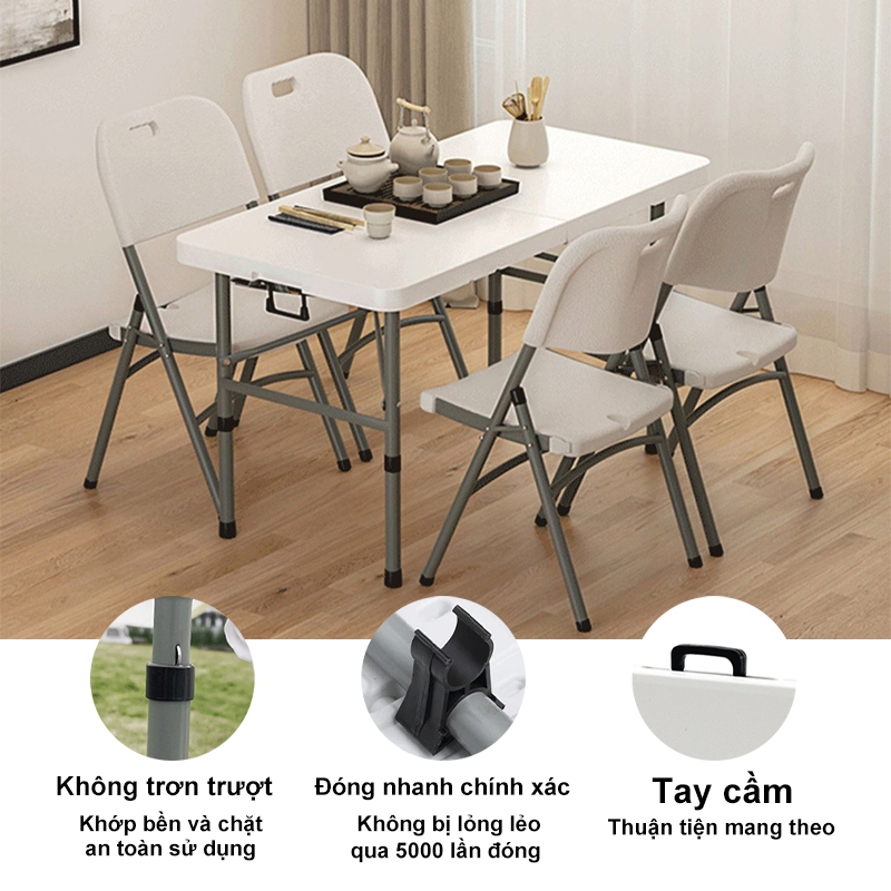 Bàn Gấp Gọn Ngoài Trời, Có thể dùng cho cắm trại,sân dã ngoại chất liệu hợp kim nhôm,180cm chịu lực 500kg | BigBuy360 - bigbuy360.vn