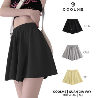Quần short nữ thể thao ống rộng xòe Coolme, quần đùi nữ bigsize vải mềm cạp chun giả váy màu đen xám be hồng