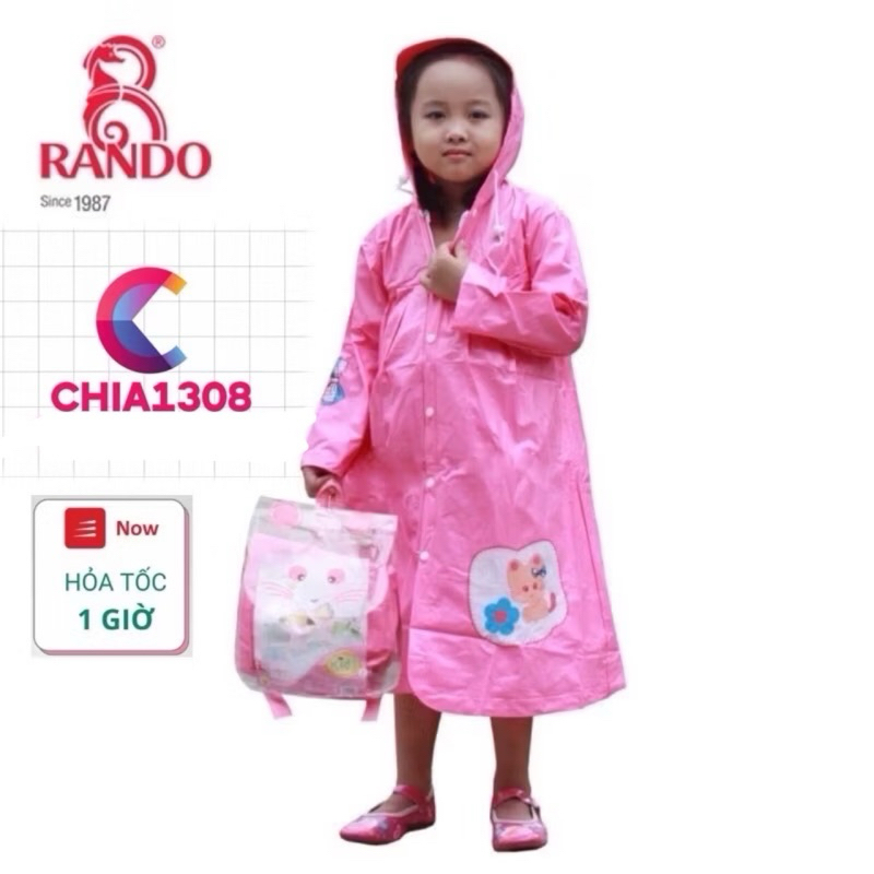 ÁO Mưa DÂY KÉO TRẺ EM CAO CẤP HÀNG CHÍNH HÃNG RANDO KHÔNG THẤM NƯỚC