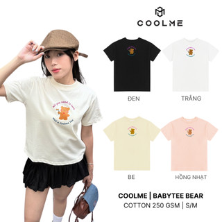 Áo thun baby tee nữ Coolme, áo baby tee local brand họa tiết gấu 100% cotton cao cấp - BEAR