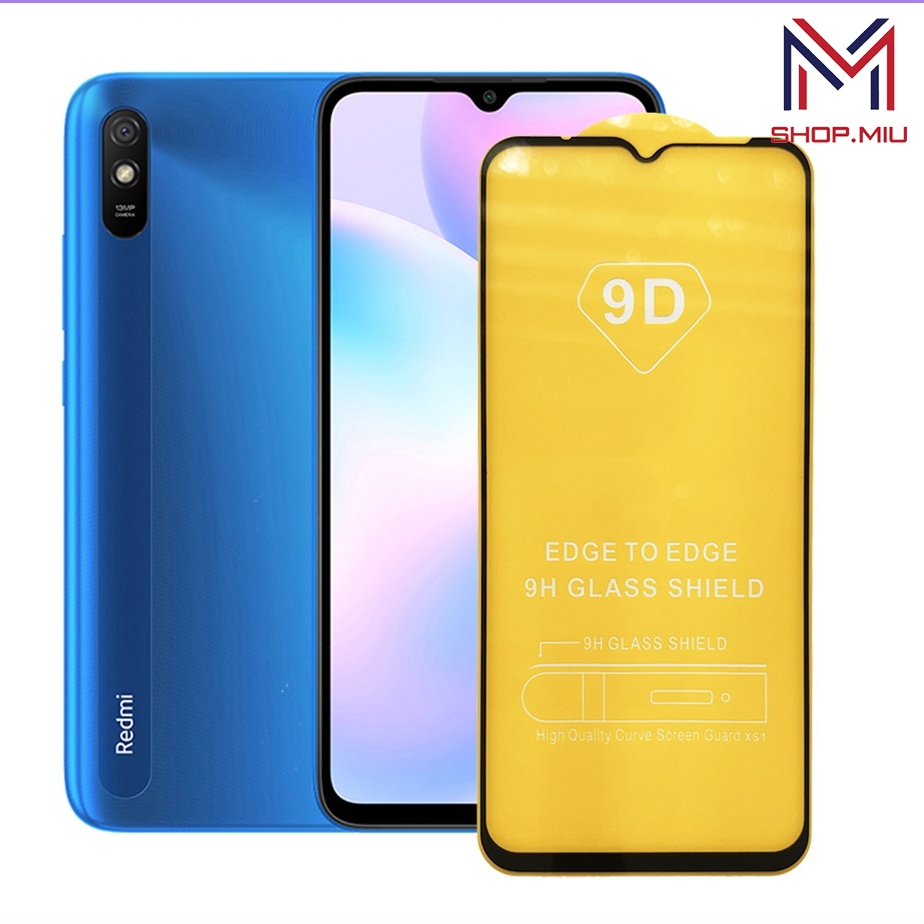 Kính cường lực 9D Xiaomi Redmi 9A full màn tặng giấy lau kính