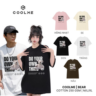 Áo thun nam nữ hình gấu COOLME/BEAR, áo phông unisex form rộng local brand chính hãng màu đen trắng