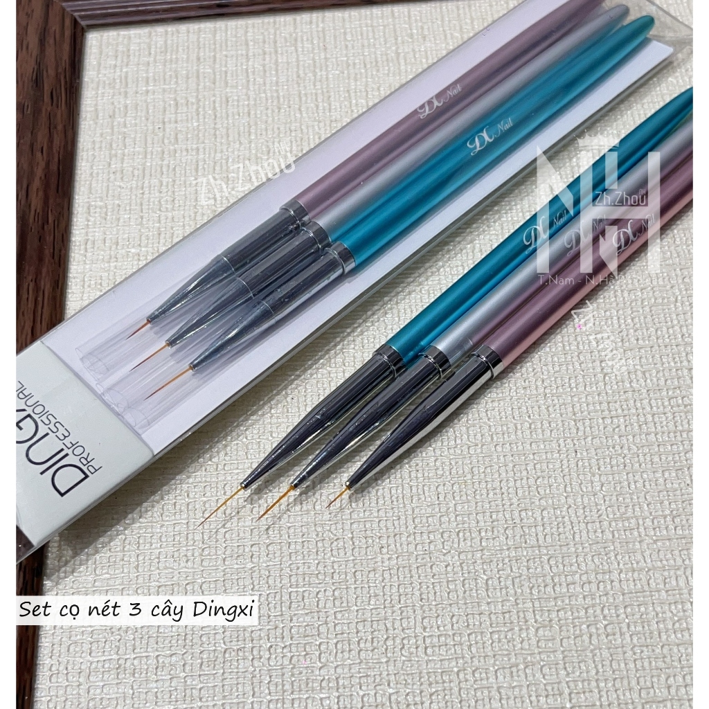 Bộ cọ 3 cây Dingxi cao cấp, bộ cọ nét, bộ cọ hoa cúc, đắp gel