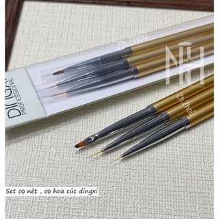 Bộ cọ 3 cây Dingxi cao cấp, bộ cọ nét, bộ cọ hoa cúc, đắp gel