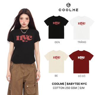 Áo baby tee basic nữ NYC/COOLME, áo thun babytee màu đỏ đô hồng đen cotton co dãn 2 chiều local brand
