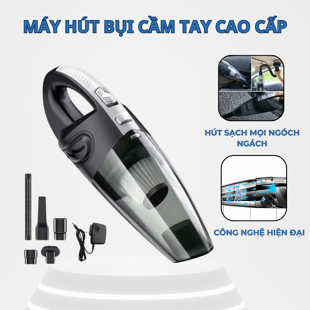 Máy Hút Bụi Cầm Tay Mini Không Dây, Hút Bụi Xe Ô Tô, Giường Nệm Lông Thú Cưng, Lực Hút Mạnh Siêu Tiện Lợi