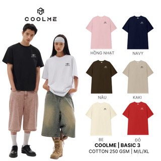 Áo thun nam nữ local brand basic COOLME/BASIC3, áo phông unisex form rộng chính hãng màu đen trắng