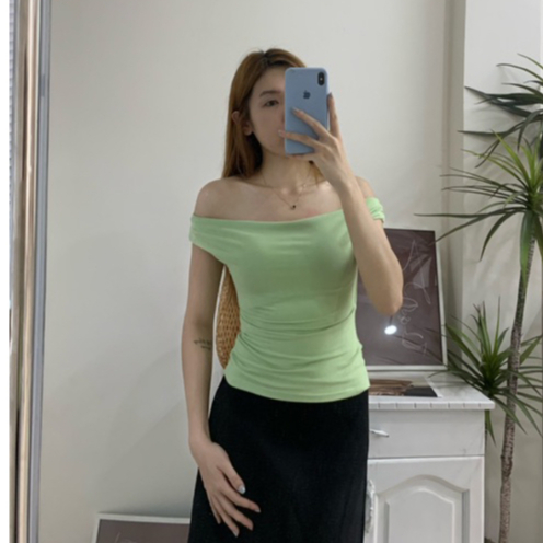 Áo mặc được 3 kiểu, áo trễ vai tay ngắn nữ phối được đa dạng phong cách. | BigBuy360 - bigbuy360.vn