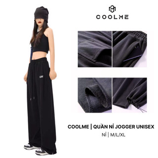 Quần jogger nỉ nam nữ thể thao, quần nỉ ống rộng thun xuông dài unisex phong cách Hàn Quốc - Coolme