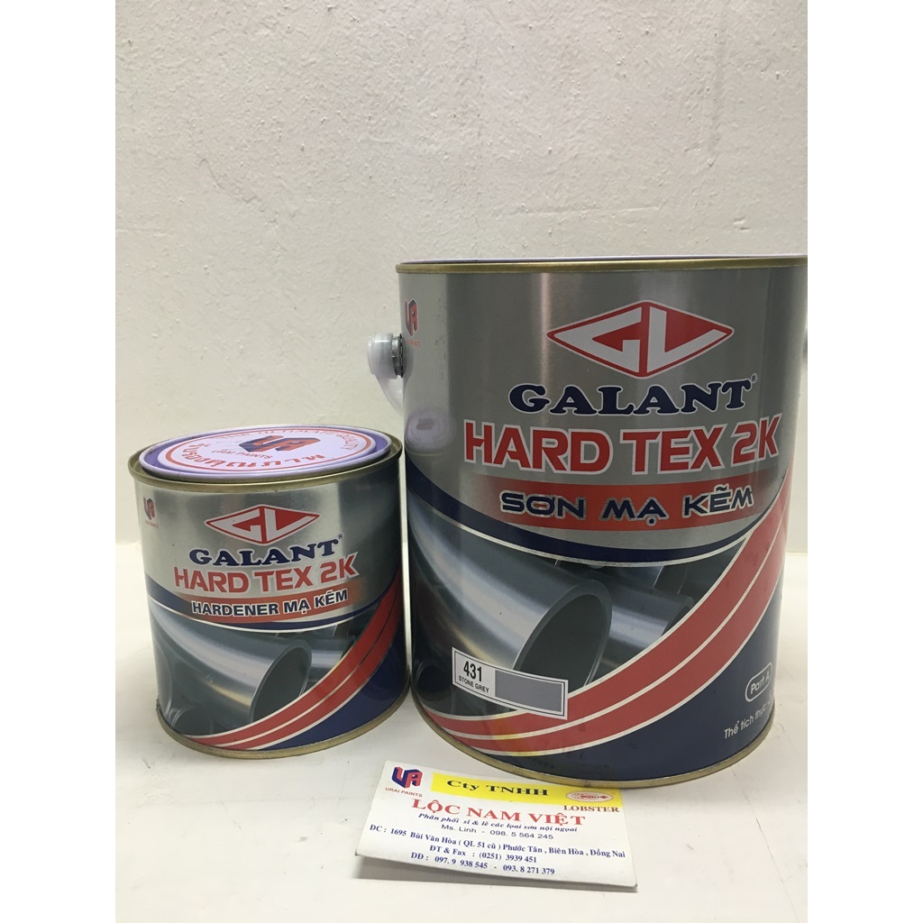 Sơn sắt kẽm Galant Hard Tex 2k đủ màu (3,75L/bộ)