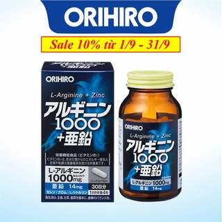 Viên uống tăng cường sinh lý nam L-Arginine 1000mg và Zinc Orihiro Nhật Bản 120 viên