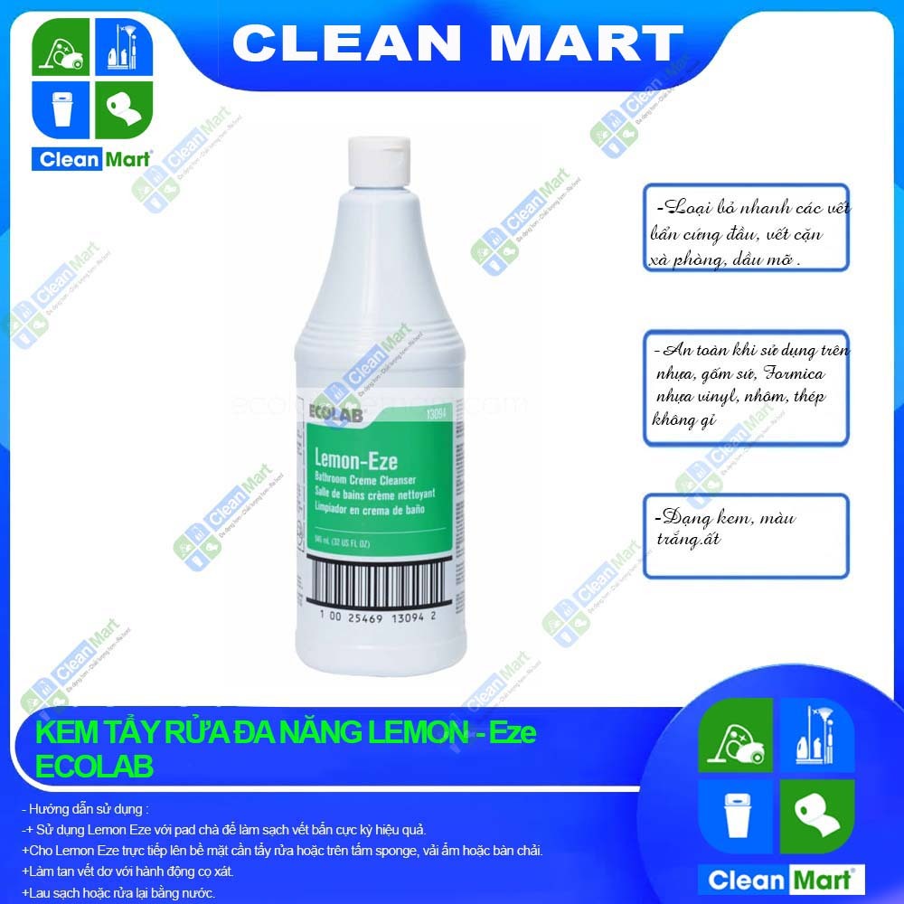[ECOLAB] Kem Tẩy Rửa Đa Năng Lemon Eze  - CLEAN MART