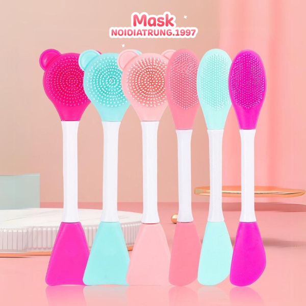 Cọ Silicon 2 Đầu Rửa Mặt & Đắp Mặt Nạ