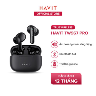 Tai Nghe True Wireless HAVIT TW967 Pro Bluetooth 5.3, Thiết Kế Gọn Nhẹ, Nghe Đến 5H -Hàng Chính Hãng