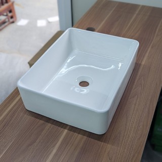 Chậu rửa mặt - Lavabo chữ nhật đặt bàn 610 (KT 48x37cm)