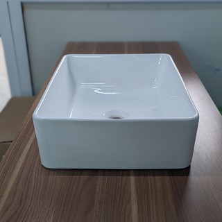 Chậu rửa mặt - Lavabo chữ nhật đặt bàn 610 (KT 48x37cm)