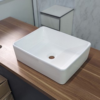 Chậu rửa mặt - Lavabo chữ nhật đặt bàn 610 (KT 48x37cm)
