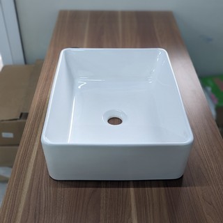Chậu rửa mặt - Lavabo chữ nhật đặt bàn 610 (KT 48x37cm)