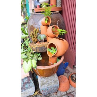  Chậu đất nung - chậu bình thác nước đủ sz  đã khoan lỗ sẳn để đi ống nước  