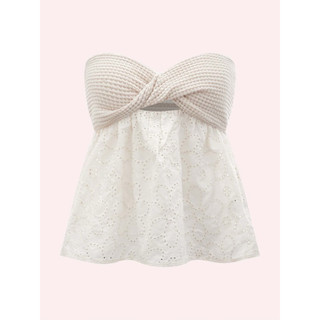 (LÙI SIZE) (Sẵn be) Áo Ống Babydoll Cúp Xoắn Ngực Boho