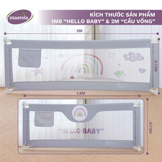 Chặn giường cho bé, thanh chắn nâng hạ 2 bên, dễ dàng lắp đặt, an toàn cho bé size 180cm, 200cm mastela 0322-4bb-015