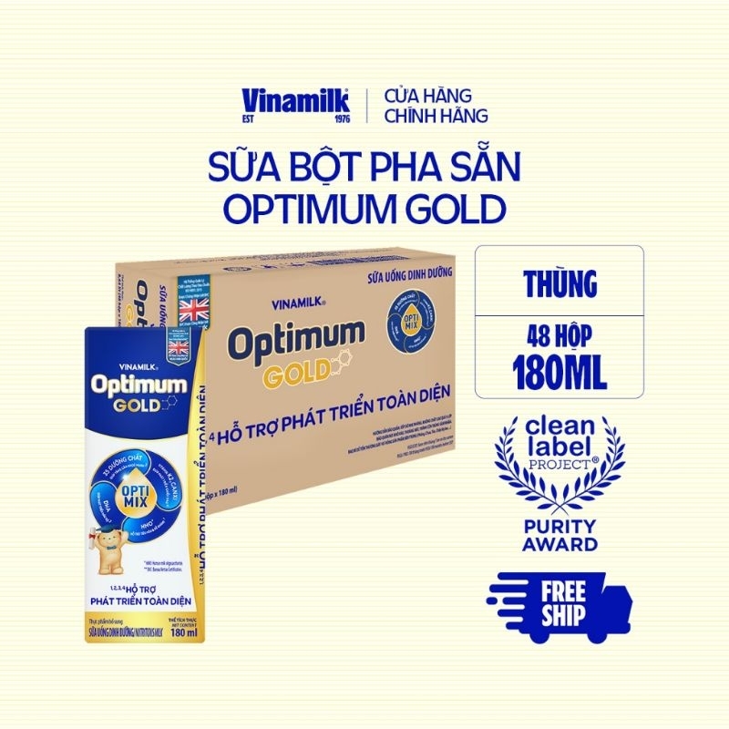 Thùng sữa OPTIMUM Gold 180ml