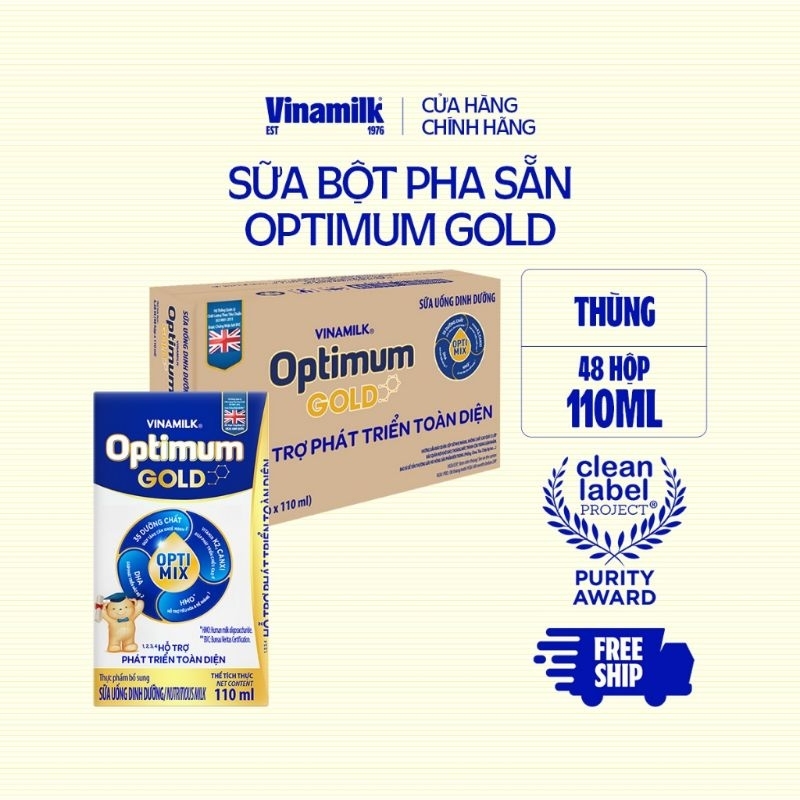Thùng sữa Optimum Gold 110ml Vinamilk