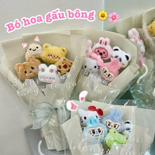 [ ĐÈN +THIỆP] Bó hoa gấu mix bánh kẹo tặng người yêu Bó hoa gấu bông tặng quốc tế phụ nữ 8/3 cực xinh ......