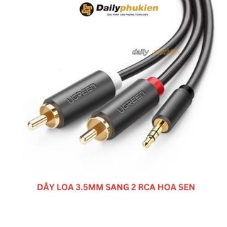 Dây loa 3.5mm sang 2 đầu av 10m ugreen , cáp loa 1 ra 2 dài 10m xịn