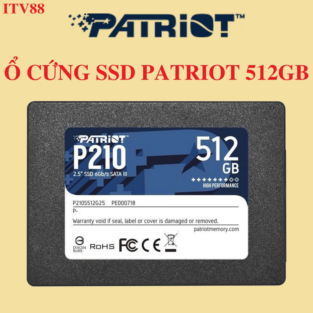 Ổ CỨNG SSD PATRIOT P210 512GB SATA III CHÍNH HÃNG I BẢO HÀNH 3 NĂM