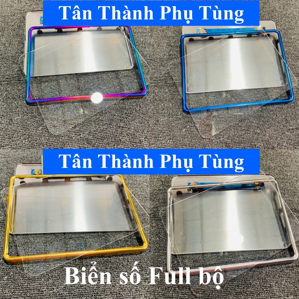 Khung Biển số xe máy: titan, vàng, inox, 7 màu dày, đẹp ( bộ 3 món)