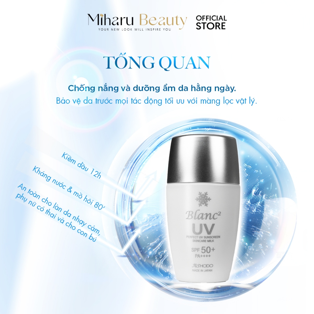 Sữa chống nắng vật lý dành cho da dầu và da nhạy cảm - Blanc2 UV Care SPF50+ PA++++ 30ml | BigBuy360 - bigbuy360.vn