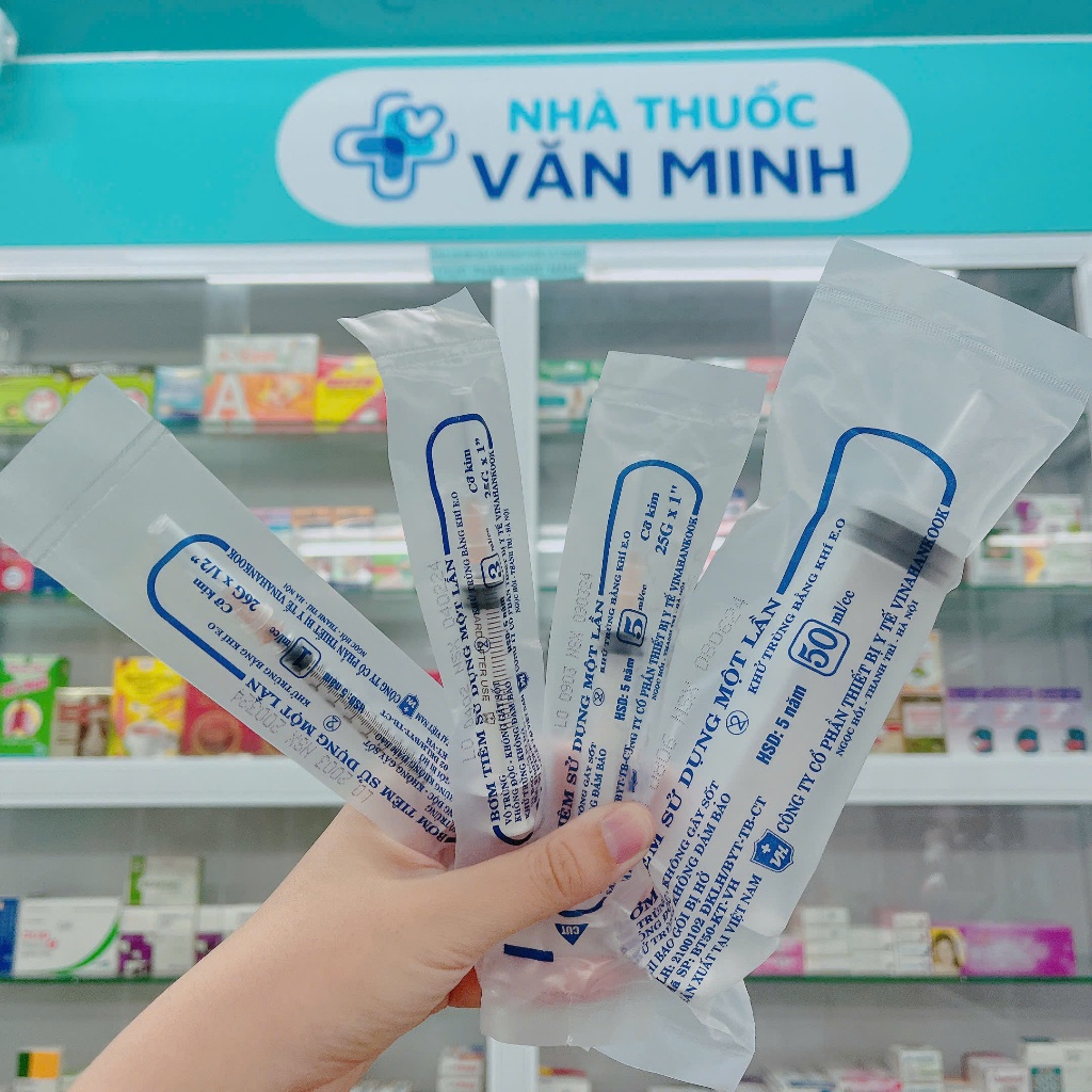 (Combo 5 Chiếc) Bơm tiêm Vinahankook - Dung tích 1cc/3cc/5cc/10cc/20cc/50cc