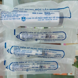 (Combo 5 Chiếc) Bơm tiêm Vinahankook - Dung tích 1cc/3cc/5cc/10cc/20cc/50cc