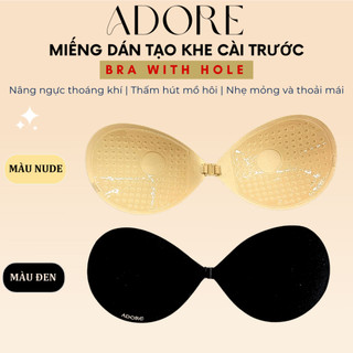 Miếng dán nâng ngực Bra With Hole tạo khe chống tuột có lỗ thoáng khí Miếng dán keo silicone có đệm dày ôm ngực