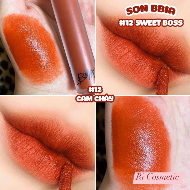 Son Bbia 12 Màu Cam Cháy Tint Dạng Kem Bbia Last Velvet Lip Tint [Chính Hãng]