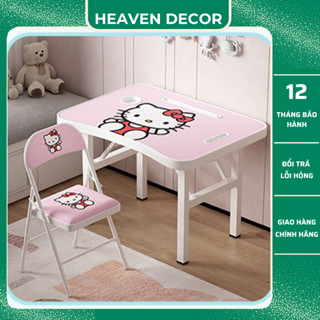 Bàn Học Sinh Họa Tiết Đáng Yêu, Bộ Bàn Ghế Học Sinh Gấp Gọn Thông Minh In Hình Ngộ Nghĩnh M127