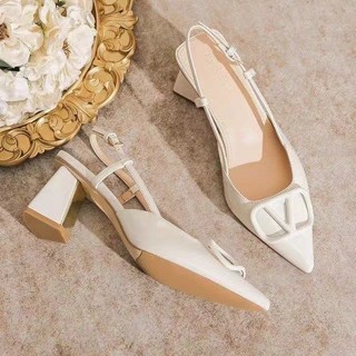 Giày cao gót nữ big size 40 - 42 gót vuông mũi nhọn cao 6cm