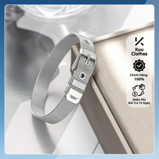 Vòng Tay Nam Lắc Tay Unisex Thời Trang Đeo Tay Nam Nữ Basic Kuu Clothes Màu Bạc Đen  - Vòng Silver Belt