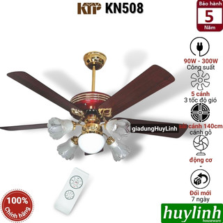 Quạt trần đèn cánh gỗ kim thuận phong ktp kn508