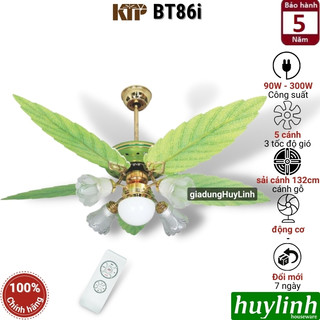 Quạt trần cánh gỗ kim thuận phong ktp bt86i - 5 cánh